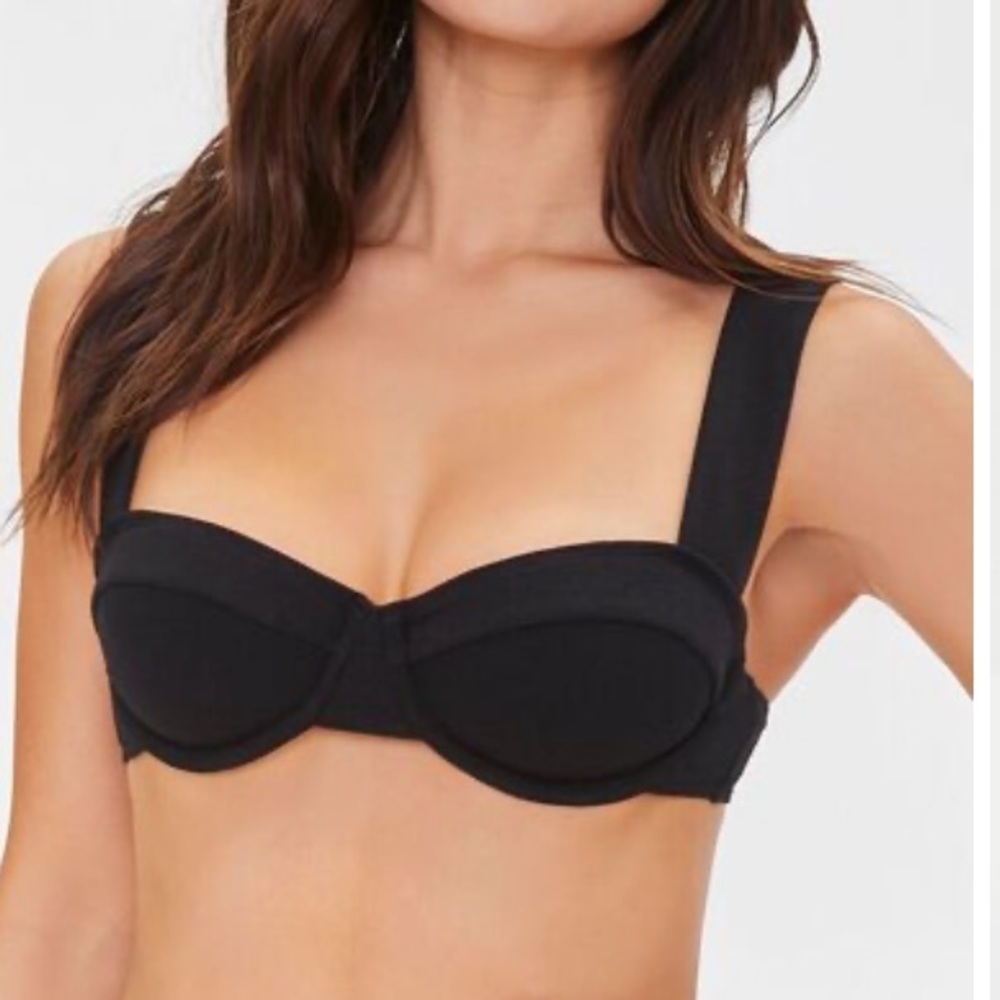 NWT Forever 21 black underwire bikini top size XL